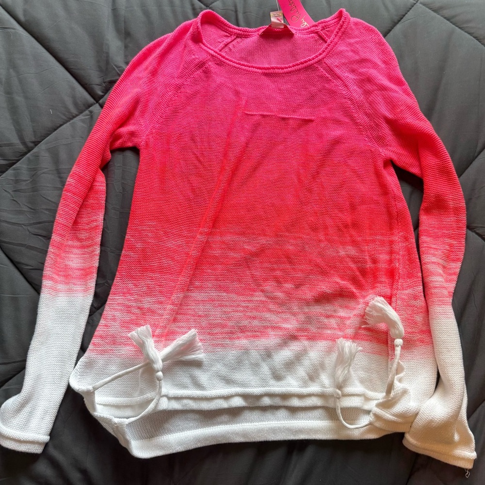 Pink Ombre Sweater with Tassels - Flawed